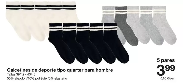 Calcetines De deporte Tipo Quarter Para Hombre