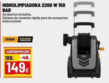 Titan - Hidrolimpiadora 2200 W 150 Bar