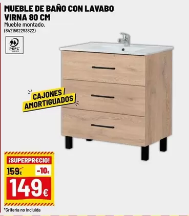 Mueble De Bano Con Lavabo Virna 80 Cm