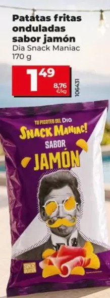 Dia Snack Maniac - Patatas Fritas Onduladas Sabor Jamon