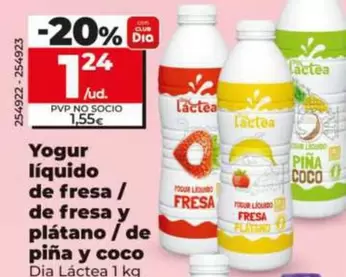 Dia Lactea - Yogur Liquido De Fresa/De Fresa Y Platano/De Pina Y Coco