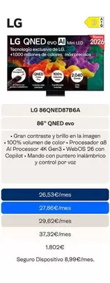 LG - 86" QNED Evo 86QNED87B6A