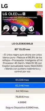 LG - 83" OLED Evo OLED83C66LB