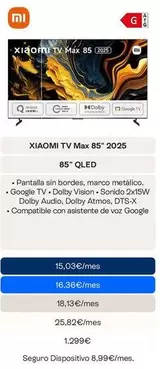 Xiaomi - TV Max 85" QLED 2025