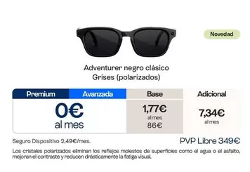 Adventurer Negro Clásico Grises (Polarizados)