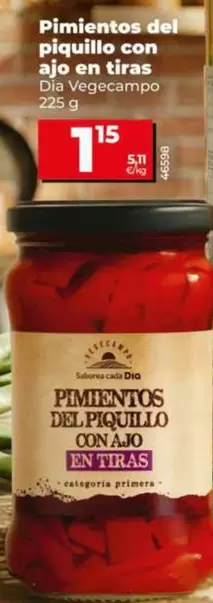 Dia Vegecampo - Pimientos Del Piquillo Con Ajo En Tiras 
