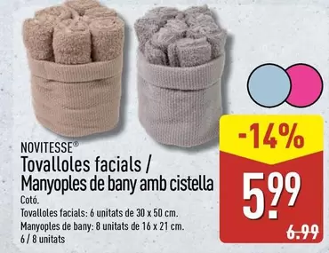 novitesse - Tovalloles Facials / Manyoples De Bany Amb Cistella