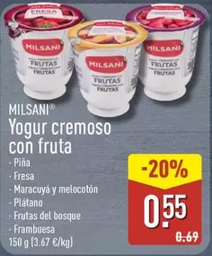 Milsani - Yogur Cremoso Con Fruta