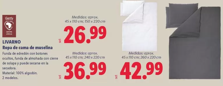 Livarno - Ropa De Cama De Muselina