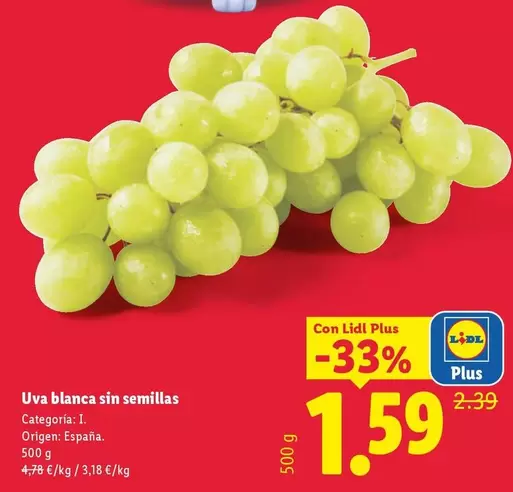 Uva Blanca Sin Semillas