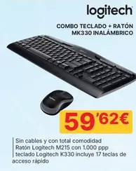 Logitech - Combo Teclado + Ratón Mk330 Inalámbrico