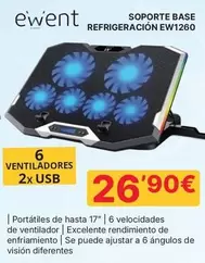 Ewent - Soporte Base Refrigeracion Ew1260