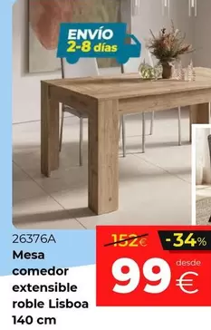 Mesa Comedor Extensible Roble Lisboa