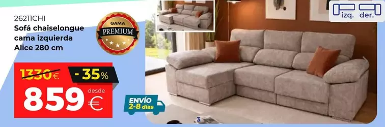 Sofá Chaiselongue Cama Izquierda Alice 26211CHI