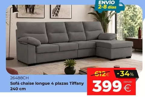 Sofá Chaise Longue 4 Plazas Tiffany 26488CH