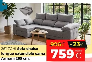 Armani - Sofa Chaise Longue Extensible Cama