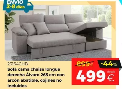 Sofá Cama Chaise Longue Derecha Álvaro Con Arcón Abatible 23164CHD