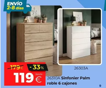 Sinfonier Palm Roble 6 Cajones