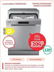 Samsung - Lavavajillas DW60CG550FWQET DW60CG550F5RET