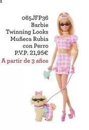 Barbie - Twinning Looks Muñeca Rubia Con Perro