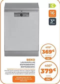 Beko - Lavavajillas BDFN26640WC BDFN26640XC