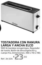 Elco - Tostadora Con Ranura Larga Y Ancha