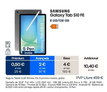 Samsung - Galaxy Tab S10 Fe