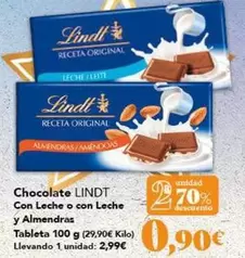 Lindt - Chocolate Con Leche O Con Leche Y Almendras