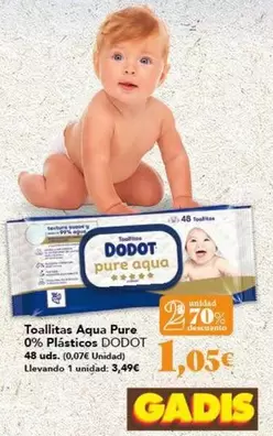 Dodot - Toallitas Aqua Pure 0% Plasticos