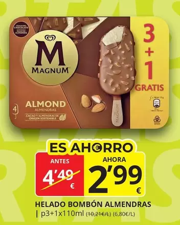 Magnum - Helado Bombón Almendras
