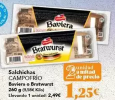 Campofrío - Salchichas Baviera O Bratwurst
