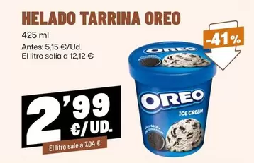Oreo - Helado Tarrina