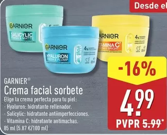 Garnier - Crema Facial Sorbete