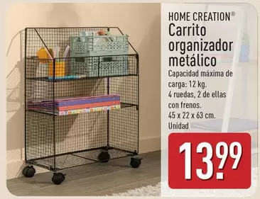 Home Creation - Carrito Organizador Metalico