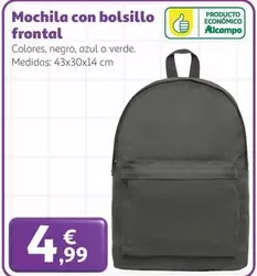 alcampo - Mochila Con Bolsillo Frontal