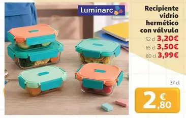Luminarc - Recipiente Vidrio Hermético Con Vàlvula