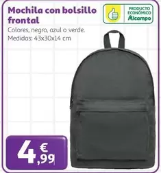 alcampo - Mochila Con Bolsillo Frontal