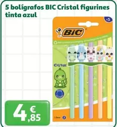 BIC - 5 Boligrafos Cristal Figurines Tinta Azul