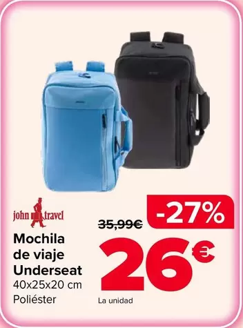 John Travel - Mochila De Viaje Underseat