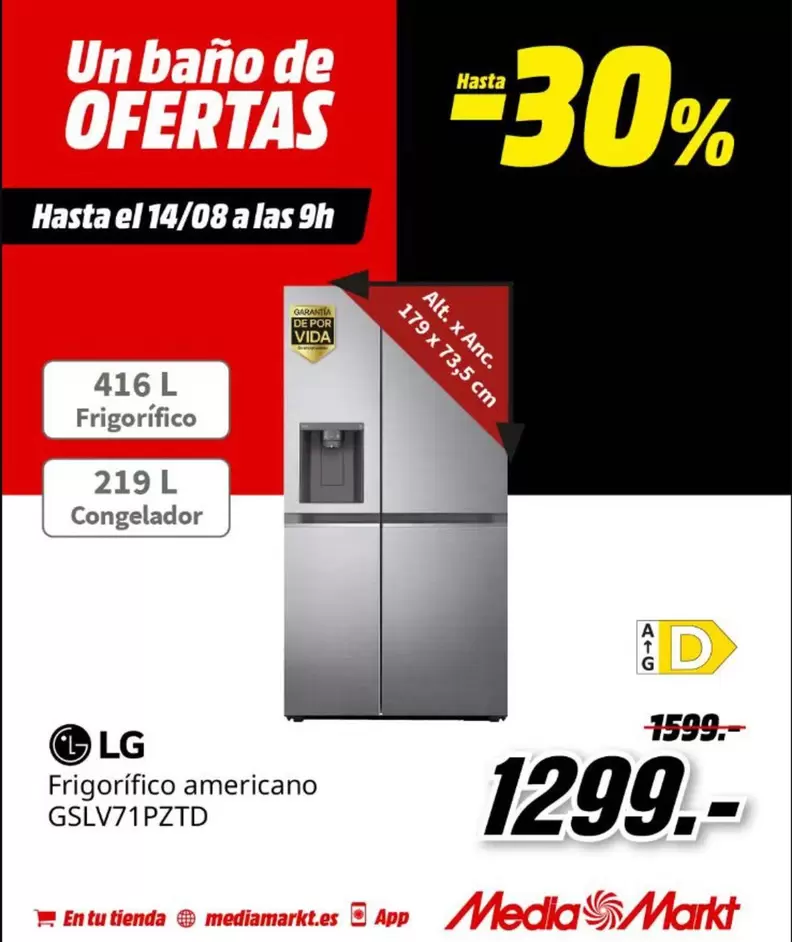 LG - Frigorífico Americano GSLV71PZTD