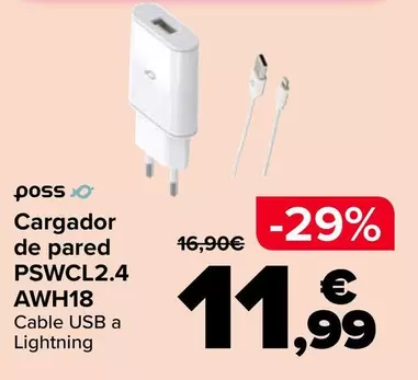 Poss - Cargador De Pared PSWCL2.4 AWH18
