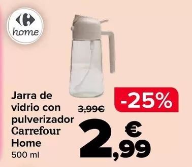 Carrefour Home - Jarra De Vidrio Con Pulverizador