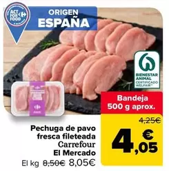 carrefour - Pechuga De Pavo Fresca Fileteada