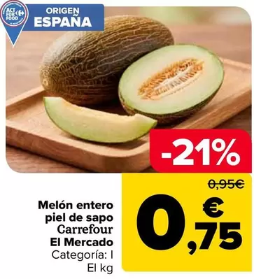 Carrefour - Melon Entero Piel De Sapo El Mercado