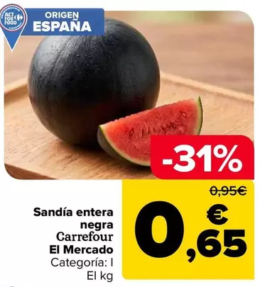 Carrefour - Sandia Entera Negra El Mercado