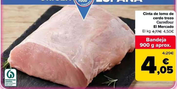 Carrefour - Cinta De Lomo De Cerdo Trozo El Mercado