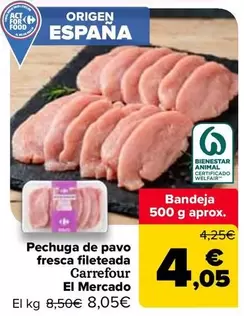 Carrefour - Pechuga De Pavo Fresca Fileteada El Mercado