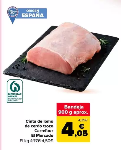 carrefour - Cinta De Lomo De Cerdo Trozo