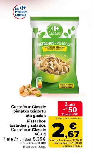 carrefour - Pistachos Tostados Y Salados Classic
