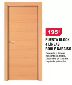 Puerta Block 4 Líneas Roble Narciso